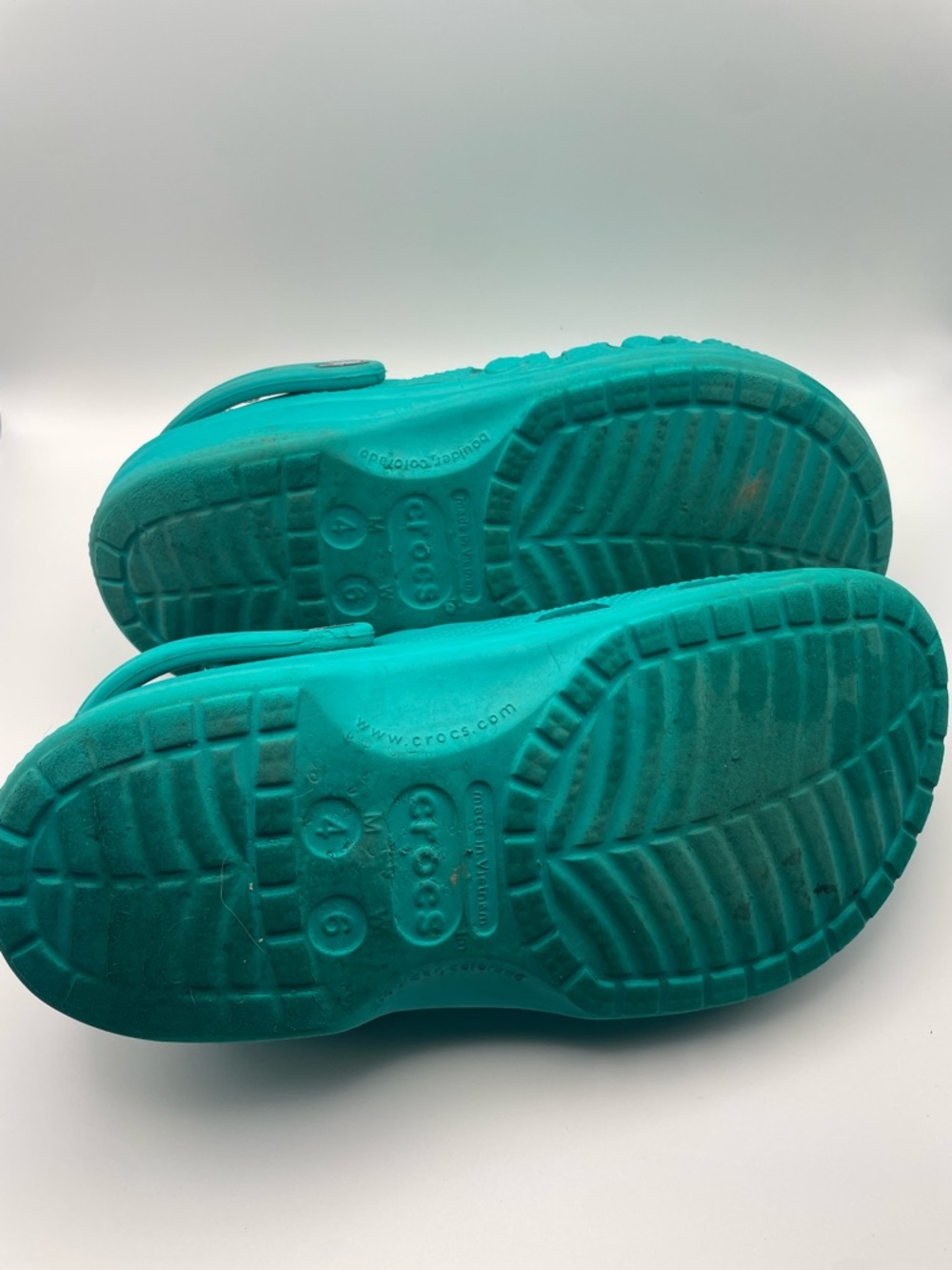Teal Crocs Baya Clogs size 4 6 - Picture 7 of 8